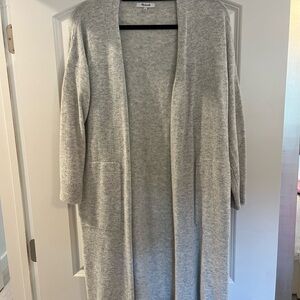 Madewell Gray Open-Front Cardigan Sweater w/ Pockets